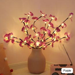20 LED String Light Simulation Butterfly Orchid Branch Garland Light Vase Filler Flower Fairy Light Christmas Home Decoration