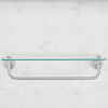 Towel bar with glass shelf, chrome