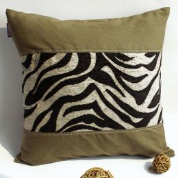 Onitiva - [Forest Treasure] Linen Patch Work Pillow Cushion Floor Cushion (19.7 by 19.7 inches)