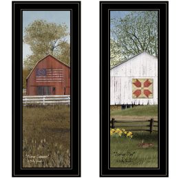 Trendy Decor 4U "Country Barns" Framed Wall Art; Modern Home Decor Framed Print for Living Room; Bedroom & Farmhouse Wall Decoration by Billy Jacobs