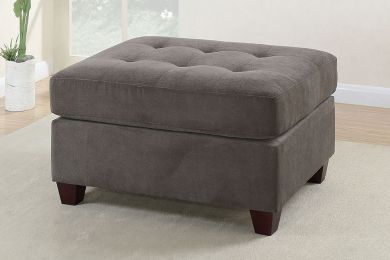 Cocktail Ottoman Waffle Suede Fabric Charcoal Color W Tufted Seats Ottomans Hardwoods