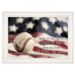 "Baseball - Playing the Game" by Lori Deiter; Ready to Hang Framed Print; White Frame