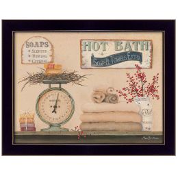 "Hot Bath" By Pam Britton; Printed Wall Art; Ready To Hang Framed Poster; Black Frame