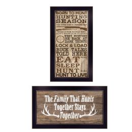 "Hunting Season Collection" 2-Piece Vignette By Dee Dee; Printed Wall Art; Ready To Hang Framed Poster; Black Frame