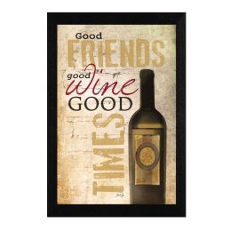 "Good Wine" By Marla Rae; Printed Wall Art; Ready To Hang Framed Poster; Black Frame