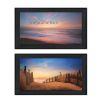 "At the Beach Collection" 2-Piece Vignette By Lori Deiter; Printed Wall Art; Ready To Hang Framed Poster; Black Frame