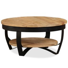 Coffee Table Solid Rough Mango Wood 25.6"x12.6"