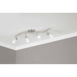 6.69" 4 Light Satin Nickel Step Head Fixed Track Lighting Set