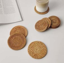 Rattan Coasters;  Table DâˆšÂ©cor Set of 6
