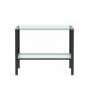 Console Table Double layer tempered glass rectangular porch table black leg double layer glass tea table