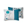 7-Piece Teal Roses Comforter Set;  Full/Queen;  With Embroidered Applique Detail