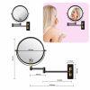 8-inch Wall Mounted Makeup Vanity Mirror, 1X / 10X Magnification Mirror, 360Â¬âˆž Swivel with Extension Arm (Black&Gold)