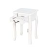 Nightstand  Drawer & Shelf;  Accent Sofa Side Table Curved Legs for Living Room;  Bedroom White