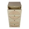 Natural rattan, Cabinet with 4 drawers, Suitable for living room, bedroom and study, Diversified storage