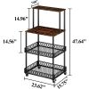 4-storey kitchen bread rack, vertical microwave oven rack, kitchen storage rack with wheels, suitable for kitchens and restaurants