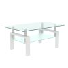 White Coffee Table, Clear Coffee Table,Modern Side Center Tables for Living Room, Living Room Furniture