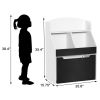 Modern Kids Bookshelf with Drawer, Toy Storage Organizer with Rolling Bin, Toy Chest for Playroom Nursery Bedroom, White