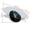 Coffee Table with Oval Glass Top High Gloss Black