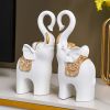 NORTHEUINS Resin Couple Elephant Figurines for Home Office Tabletop Decor Accessories Nordic Animal Statues Interior Ornament