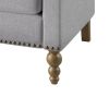 Classic Linen Armchair Accent Chair with Bronze Nailhead Trim Wooden Legs Single Sofa Couch for Living Room; Bedroom; Balcony; Light Gray