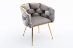 Luxury modern simple leisure velvet single sofa chair bedroom lazy person household dresser stool manicure table back chair gray