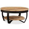 Coffee Table Solid Rough Mango Wood 25.6"x12.6"