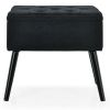 Velvet Storage Ottoman with Solid Wood Legs for Living Room Bedroom