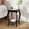 Set of 2 Side Table End Table Night Stand with Shelf