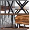 3 Tiers Vintage Style Rolling End Table with 3 Dividers for Albums