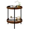 2-Tier Retro End Table with Bottom Shelf