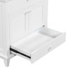 30" Bathroom Vanity Base without Sink; Bathroom Cabinet with Two Doors and One Drawer; White