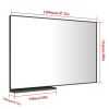48x30 Inch Modern Black Bathroom Mirror With Storage Rack Aluminum Frame Rectangular Decorative Wall Mirrors for Living Room Bedroom