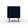 Manhattan Comfort Rockefeller 1.0 Mid-Century- Modern Nightstand with 1-Drawer in Tatiana Midnight Blue