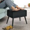 Velvet Storage Ottoman with Solid Wood Legs for Living Room Bedroom