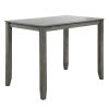 5 Piece Vintage Rectangular Counter Height Bar Table with 4 chairs, Wood Dining Table and Chair Set for Dining Room, Pub and Bistro (Antique Graywash)