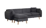 Brayden Dark Gray Fabric Sectional Sofa Chaise