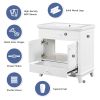 30" Bathroom Vanity Base without Sink; Bathroom Cabinet with Two Doors and One Drawer; White