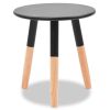 Side Table Set 2 Pieces Solid Pinewood Black