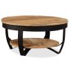 Coffee Table Solid Rough Mango Wood 25.6"x12.6"