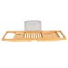 Bathtub Caddy Tray Crafted Bamboo Bath Tray Table Extendable Reading Rack Tablet Phone Holder