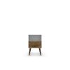 Manhattan Comfort Liberty Mid-Century Modern Nightstand 1.0 with 1 Cubby Space and 1 Drawer in White and Rustic Brown with Solid Wood Legs