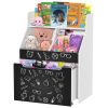 Modern Kids Bookshelf with Drawer, Toy Storage Organizer with Rolling Bin, Toy Chest for Playroom Nursery Bedroom, White