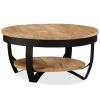 Coffee Table Solid Rough Mango Wood 25.6"x12.6"