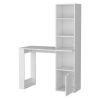 Peterson Computer Desk with 4-Tier Bookcase and 1-Door Cabinet White