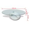 Coffee Table with Oval Glass Top High Gloss White