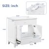 30" Bathroom Vanity Base without Sink; Bathroom Cabinet with Two Doors and One Drawer; White