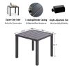 Outdoor Square Side Table, 18.9"D * 18.1"H Metal End Table, Black