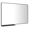 48x30 Inch Modern Black Bathroom Mirror With Storage Rack Aluminum Frame Rectangular Decorative Wall Mirrors for Living Room Bedroom