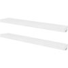 2 White MDF Floating Wall Display Shelves Book/DVD Storage