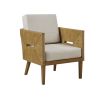 Blake Handcrafted Rattan Upholstered Accent Arm Chair